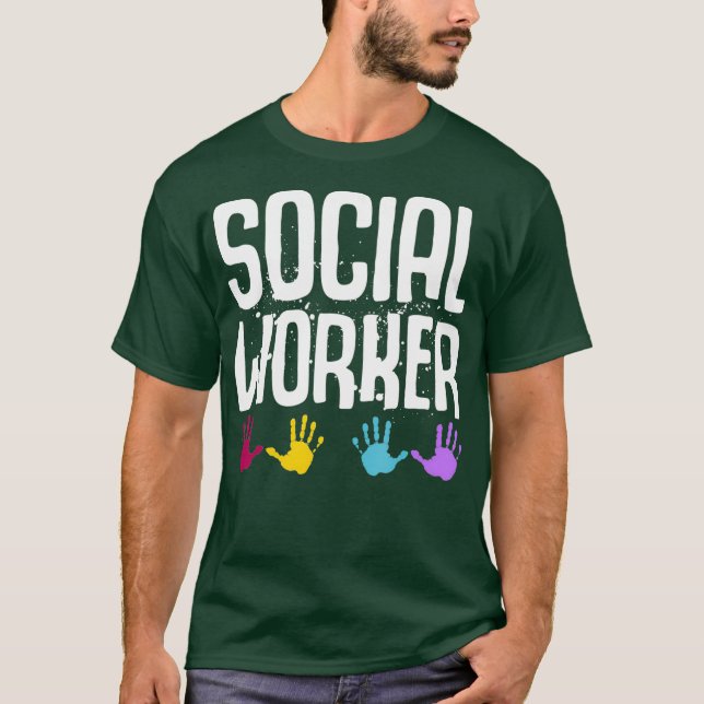 Camiseta Jardim de Infância Escolar Mês de Trabalho Social (Frente)