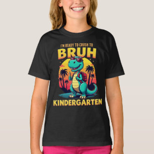 Camiseta Jardim de Infância Esmaga Volta às Aulas Dinossaur