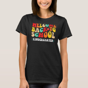 Camiseta Jardim De Infância Groovy Bem-Vindo Ao Retro Escol
