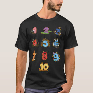 Camiseta Jardim de infância K 2 Contagem de números Meninos