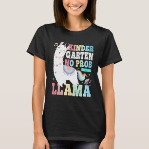 Camiseta Jardim de Infância Llama Sem Problema Primeiro Dia