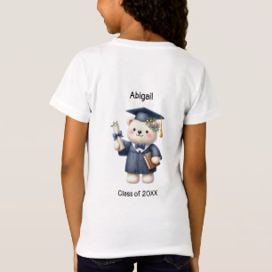 Camiseta Jardim de Infância Nome do Formando Bonito Urso