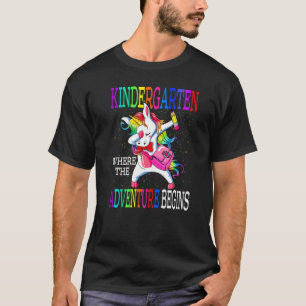 Camiseta Jardim De Infância Onde A Aventura Começa Unicórni