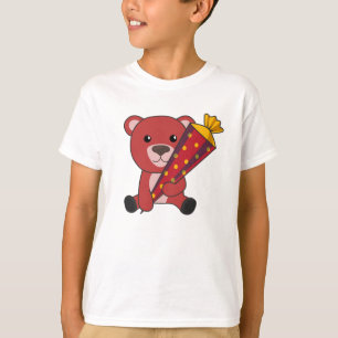 Camiseta Jardim de Infância Red Bear School Kids Bag Sweet