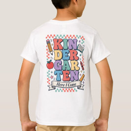 Camiseta Jardim de Infância Retrô Aqui Vou Eu Escola