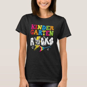 Camiseta Jardim De Infância Rocha De Volta À Escola Chal