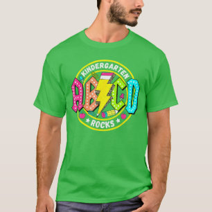 Camiseta Jardim de infância Rocks ABCD De volta às aulas Fu