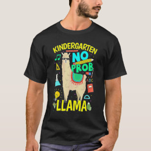 Camiseta Jardim de infância sem problema de lhama de volta