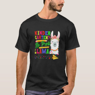 Camiseta Jardim de Infância Sem Problema Lhama Volta às Aul