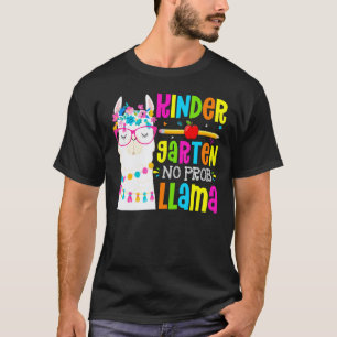 Camiseta Jardim de Infância Sem Problema Llama Aluno Primei
