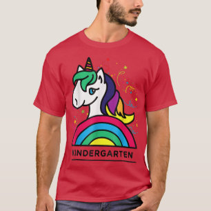 Camiseta Jardim De Infância Unicórnio E Arco-Íris De Volta