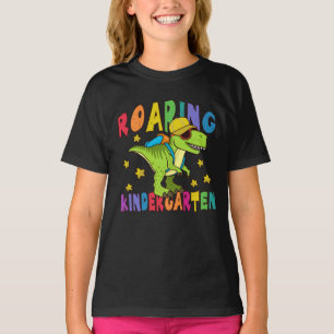 Camiseta Jardim de Infância Verde Dinossauro Rajando de Vol