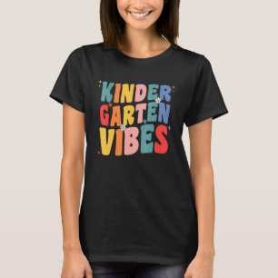 Camiseta Jardim De Infância Vibes Groovy Retro Para Profess