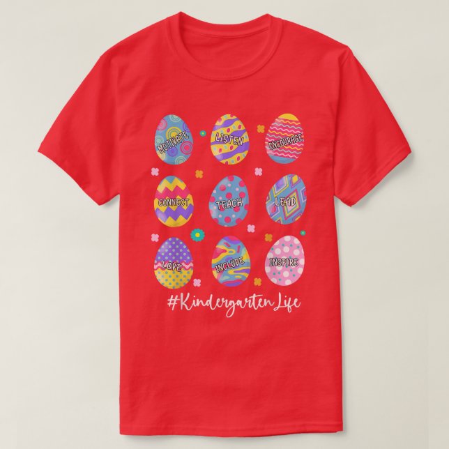 Camiseta Jardim de InfânciaMotivar Escutar Ensino Coelho Ov (Frente do Design)