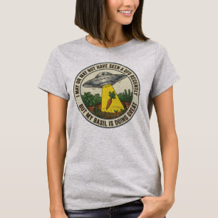 Camiseta Jardim de Manjericão de Cozinha Abduzido por ET OV