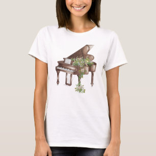 Camiseta Jardim de Piano de Cauda – Música Clássica e Flora