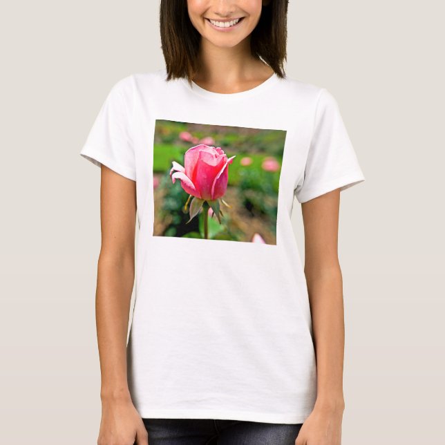 Camiseta Jardim de Rosas Rosa (Frente)