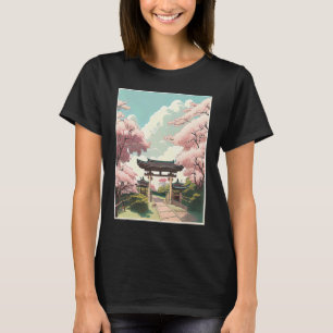 Camiseta Jardim de Sakura Cerejeira Japonesa Porta de Entra