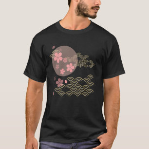 Camiseta Jardim de Sakura Japonês arte japonesa onda lua Ce