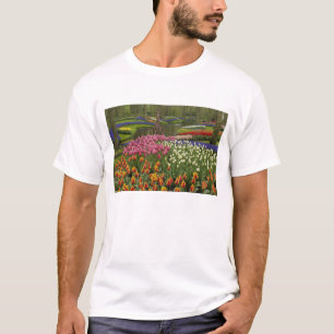 Camiseta Jardim de tulipas e jacintos, Jardins Keukenhof,