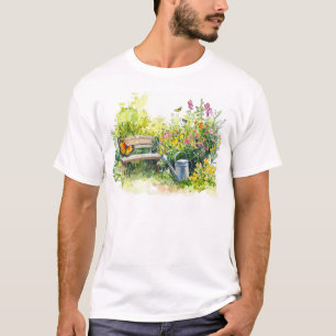 Camiseta Jardim de Verão com Borboletas