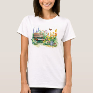 Camiseta Jardim de Verão com Borboletas