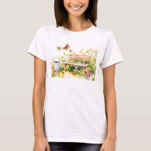 Camiseta Jardim de Verão com Borboletas