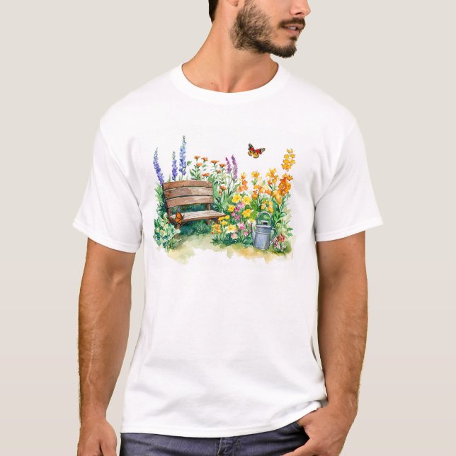 Camiseta Jardim de Verão com Borboletas (Frente)