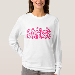 Camiseta Jardim do Cyber - vermelho de néon