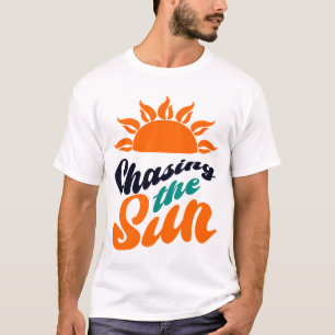Camiseta Jardim do Sol Perseguindo o Sol Arte Retro de Verã