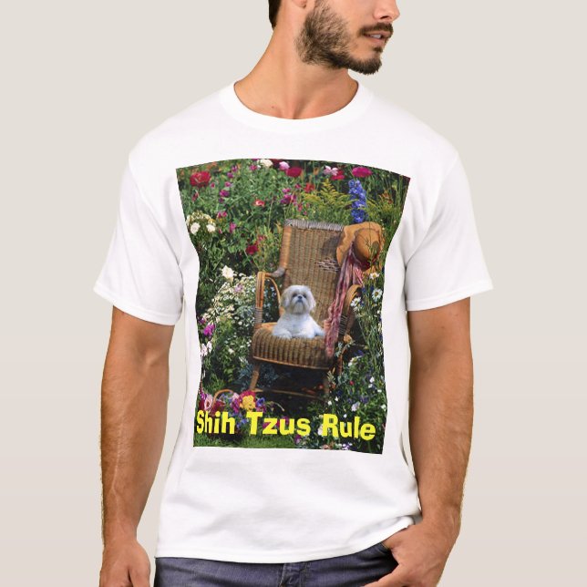Camiseta Jardim do t-shirt da regra de Shih Tzus (Frente)