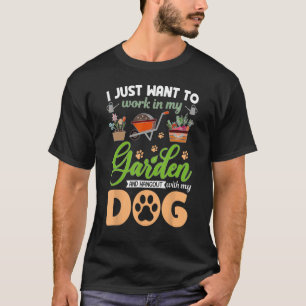 Camiseta Jardim E Meu Cão Amante De Plantas Engraçado Jardi