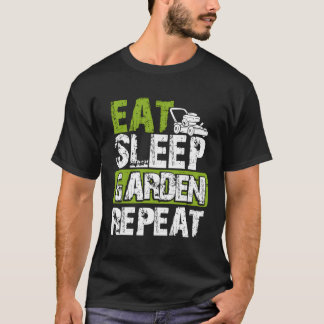 Camiseta Jardim Engraçado Comer Jardim do Sono Repetir Gar