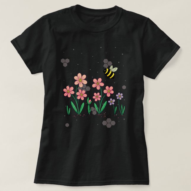 Camiseta Jardim Feliz Abelha (Frente do Design)
