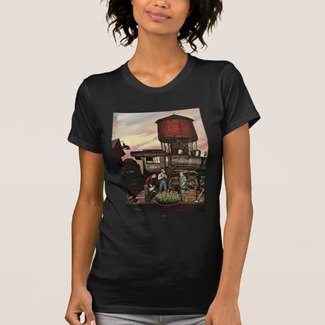 Camiseta Jardim Flor do Comboio por Stevan Dohanos (Frente)