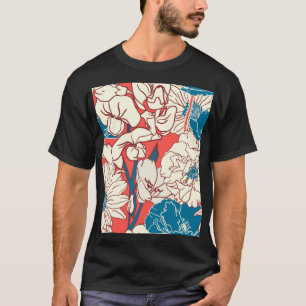 Camiseta Jardim Floral Elegante: Design de Vintage sem Seam