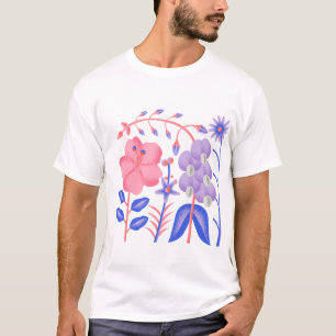 Camiseta "Jardim Florido Pastel"