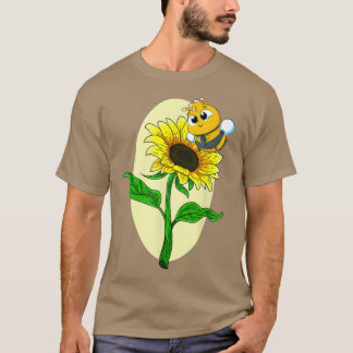 Camiseta Jardim Girassol Cuta Abelha Amarela Flor Hippie Su