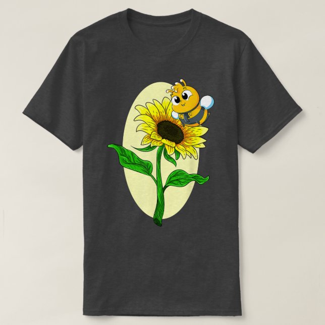 Camiseta Jardim Girassol Cuta Abelha Amarela Flor Hippie Su (Frente do Design)