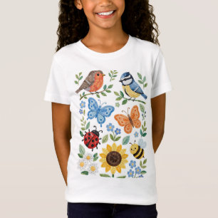 Camiseta Jardim Infantil Mosai Coisas Lindas Borboletas Gir