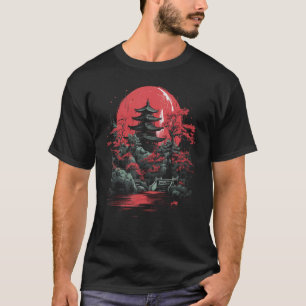 Camiseta Jardim Japonês Amantes do Japão Tóquio Pagode Pôr