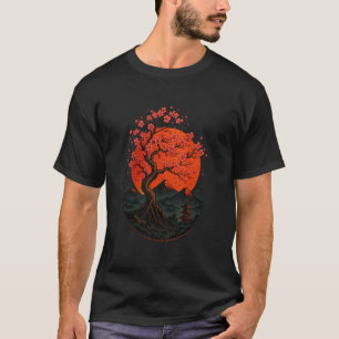 Camiseta Jardim Japonês Sakura Geisha Monte Fuji Flor de Ce
