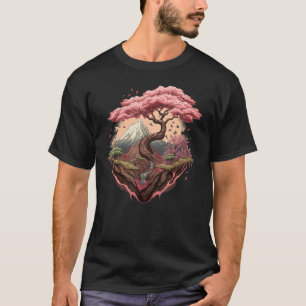 Camiseta Jardim Japonês Sakura Geisha Monte Fuji Flor de Ce