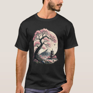 Camiseta Jardim Japonês Sakura Geisha Monte Fuji Flor de Ce