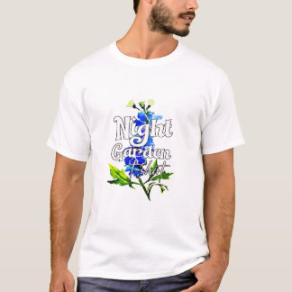 Camiseta Jardim Noturno Aquarela Floral Azul