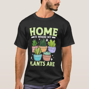 Camiseta Jardim Planta Em Vaso Cacto Suculenta Casa É Onde