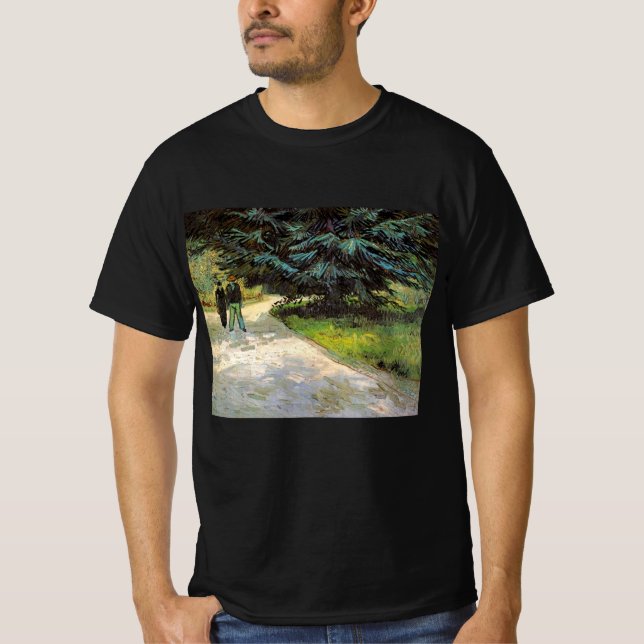 Camiseta Jardim Público com Casal por Vincent van Gogh (Frente)