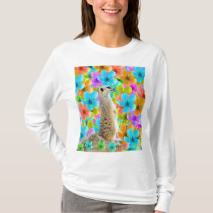 Camiseta Jardim Reprodutor: Meerkat Em Meio A Blossomas Tri