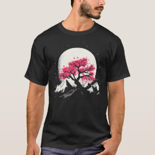 Camiseta Jardim Sakura Geisha Monte Fuji Flor de Cerejeira