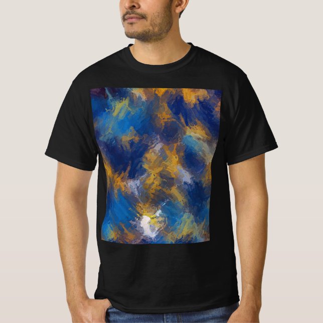 Camiseta Jardim Secreto - Azul Profundo e Marrom (Frente)